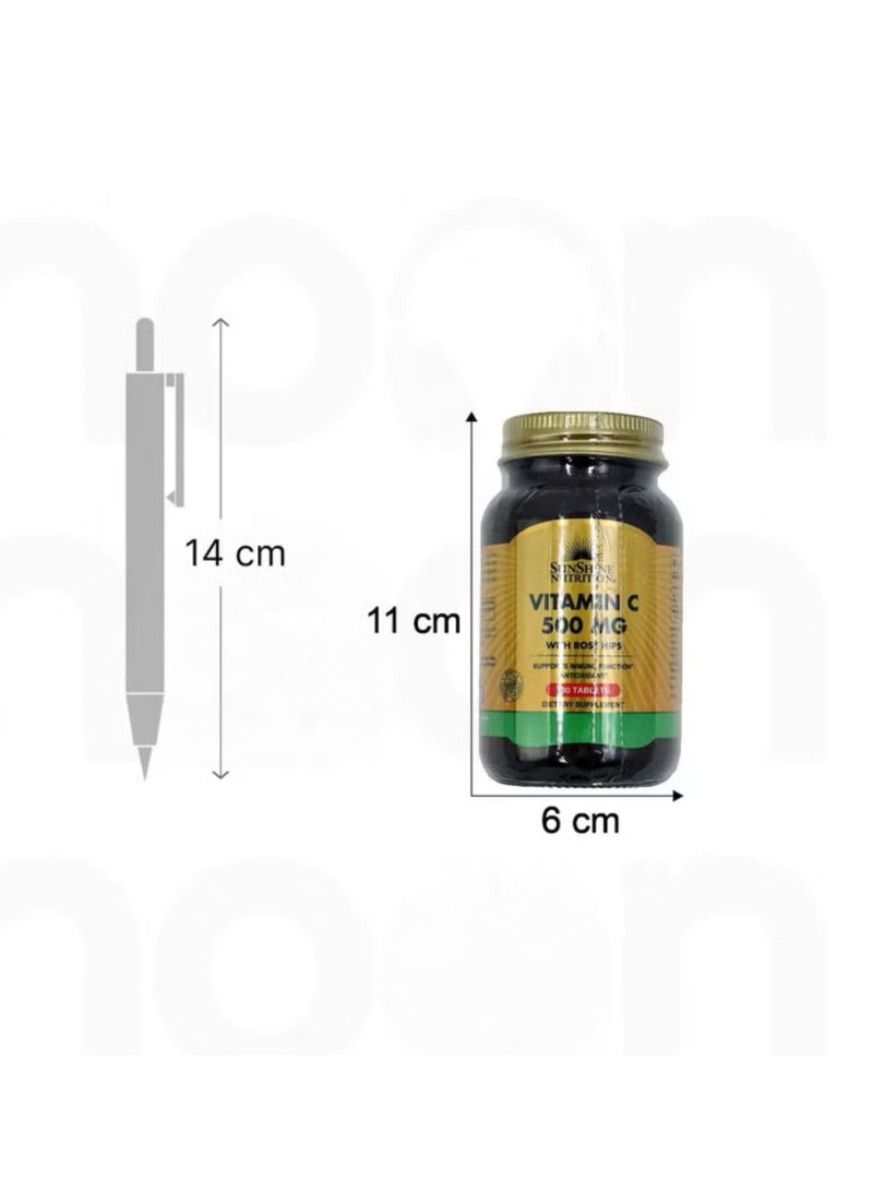 SUNSHINE NUTRITION Vitamin C 500Mg With Rosehips (100 Tab) - Image 3