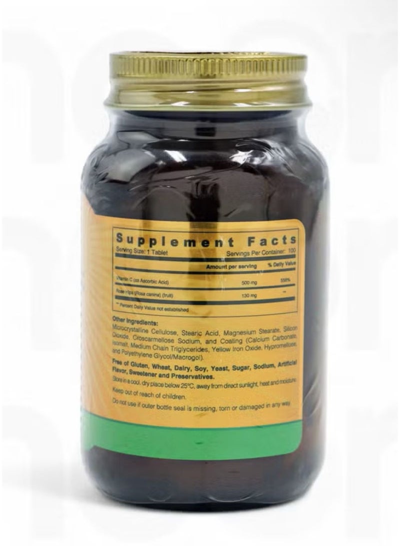 SUNSHINE NUTRITION Vitamin C 500Mg With Rosehips (100 Tab) - Image 4