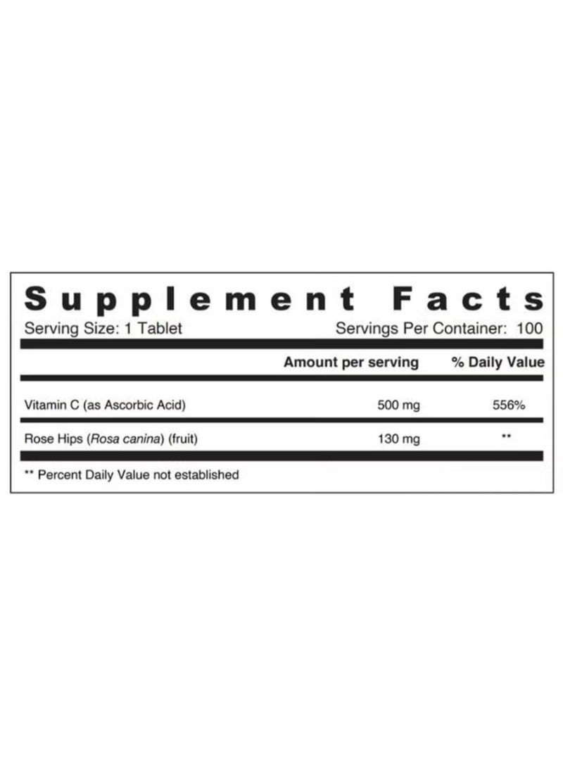 SUNSHINE NUTRITION Vitamin C 500Mg With Rosehips (100 Tab) - Image 5