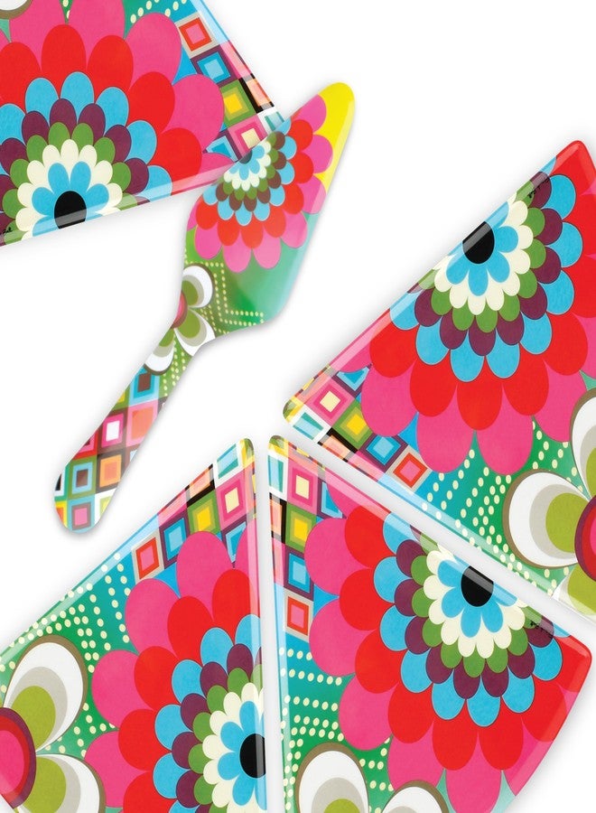 French Bull 8" Melamine Dinnerware Colorful Dessert Pie Cake Pizza Slice Plate - Mosaic - Image 2