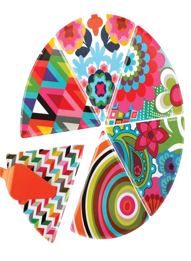 French Bull 8" Melamine Dinnerware Colorful Dessert Pie Cake Pizza Slice Plate - Mosaic - Image 4