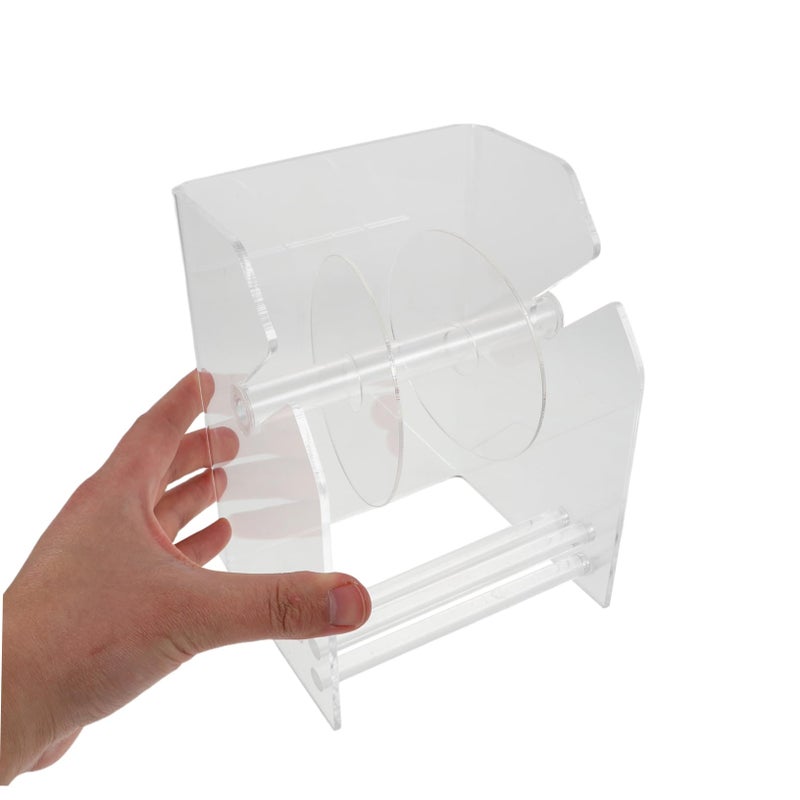 حامل لفافة الملصقات القابل للتعديل من الأكريليك بثلاثة أقسام لتنظيم سطح المكتب المكتبي - Image 5