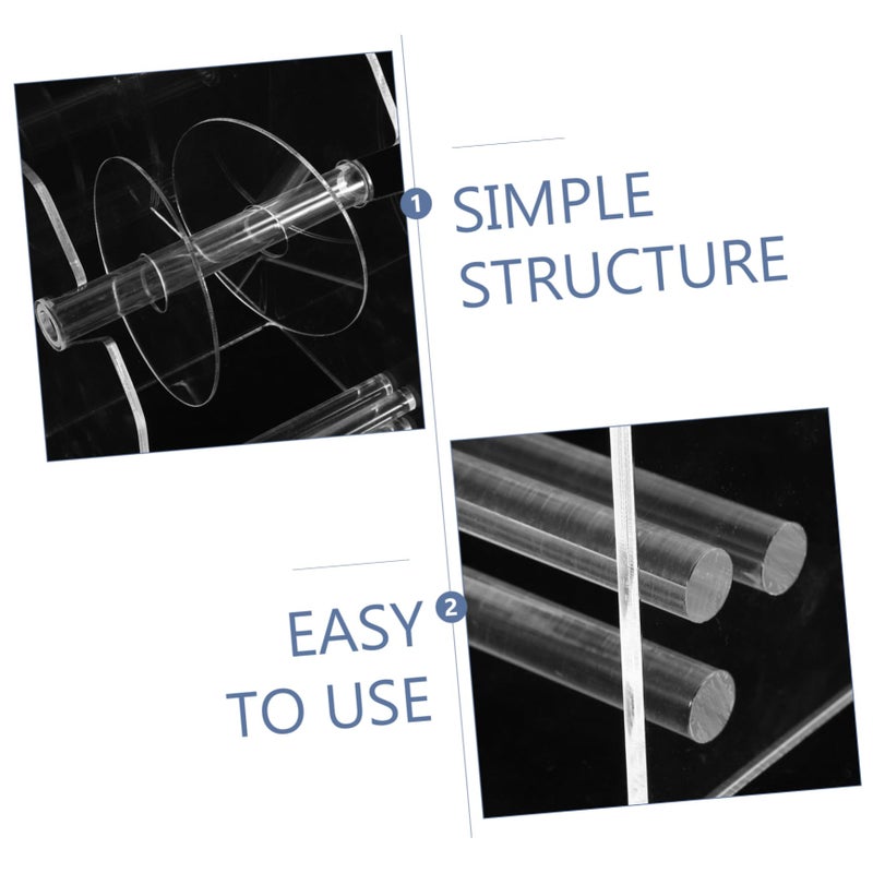 حامل لفافة الملصقات القابل للتعديل من الأكريليك بثلاثة أقسام لتنظيم سطح المكتب المكتبي - Image 4