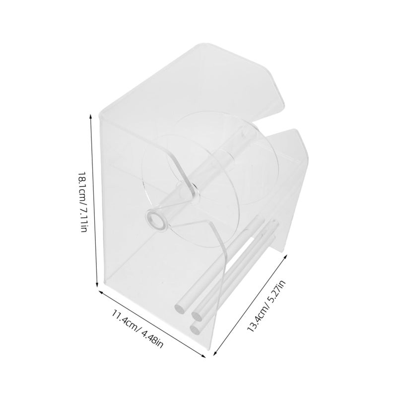 حامل لفافة الملصقات القابل للتعديل من الأكريليك بثلاثة أقسام لتنظيم سطح المكتب المكتبي - Image 3