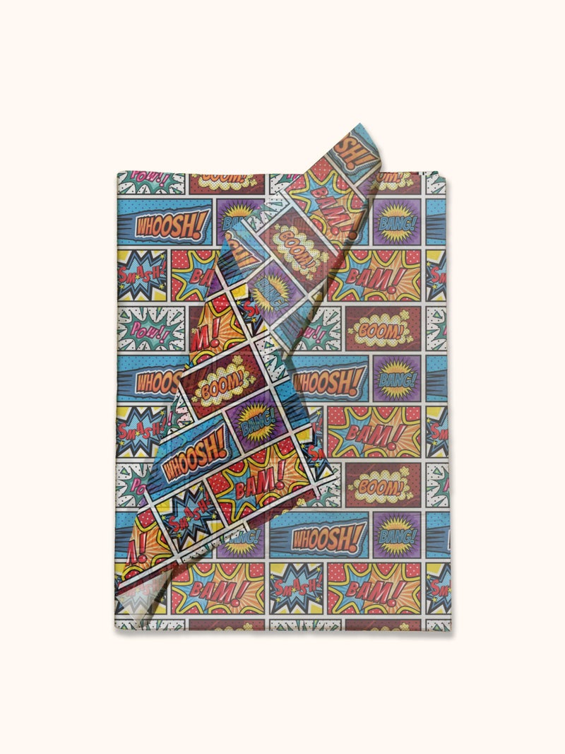 Pro Supply Global Superhero Comic Book Printed Tissue Paper for Boy's Gift Bags or Boxes and Wrapping - Bulk Decorative Art Tissue Paper for Packaging and Gifting | 24 Sheets 20" x 30" - Image 2