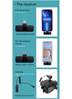 Generic Wireless interview microphone Mobile SLR camera dedicated to news reporters outdoor street noise cancelling handheld microphone (3 in 1)  - Image 5