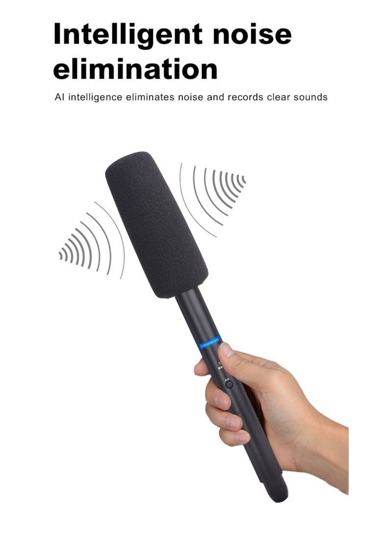 Generic - Wireless interview microphone Mobile SLR camera dedicated to news reporters outdoor street noise cancelling handheld microphone (3 in 1) - Image 1