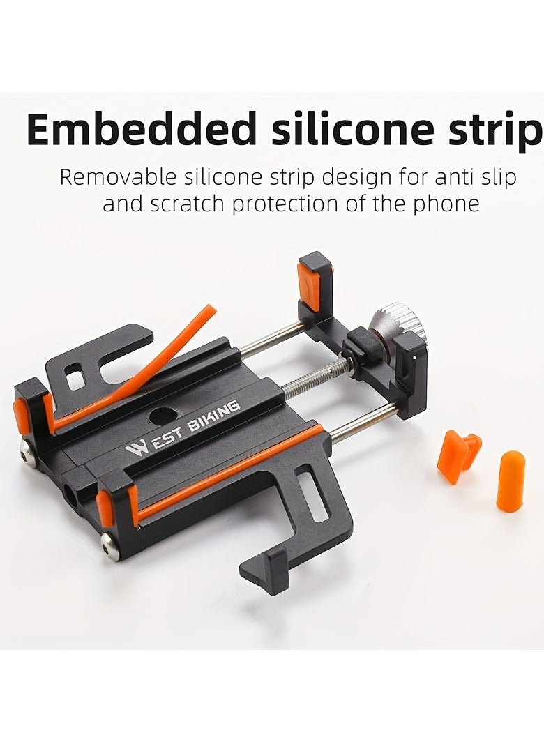 WEST BIKING Bike Phone Holder - 360° Rotatable Aluminum Alloy Mount, Universal Adjustable Cage for Cycling/Motorcycle/E-Bike, Secure Grip for 4-6.5 Phones Wide - Image 5