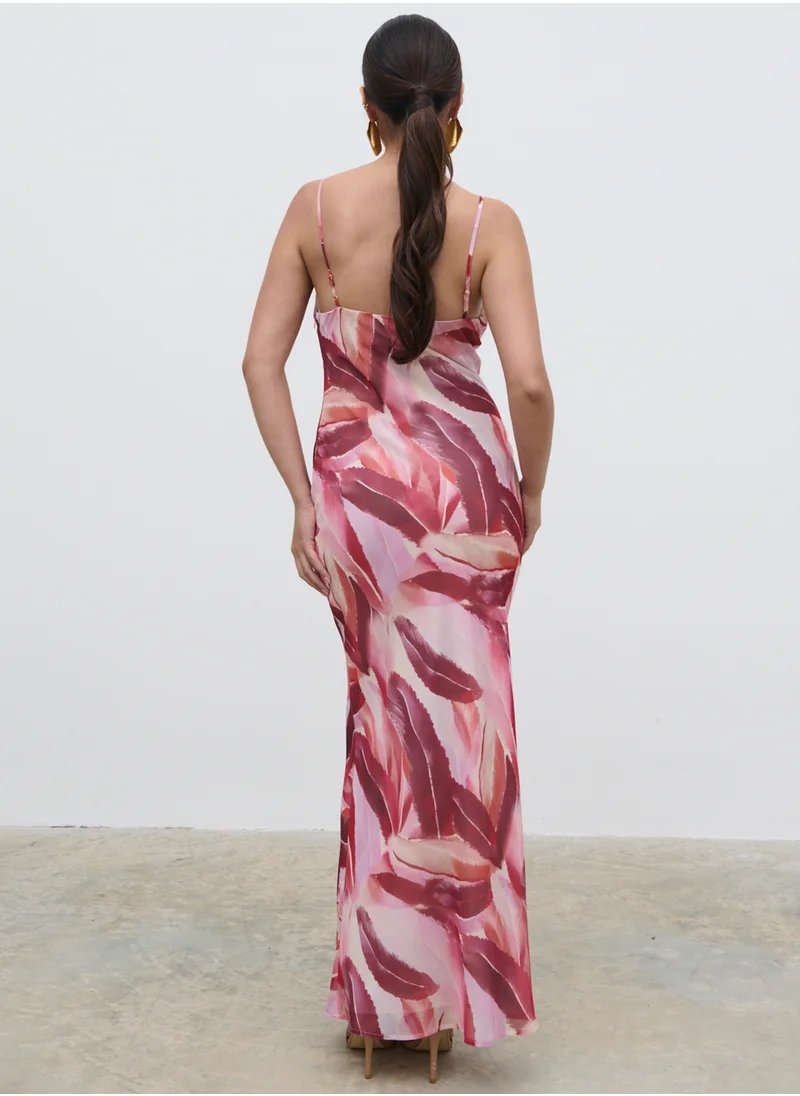 PRETTY LAVISH Keisha Asymmetric Cowl Maxi Dress