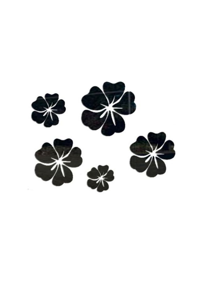 NIBEMINENT 5-Piece Mirror Style Wall Stickers Black - Image 1