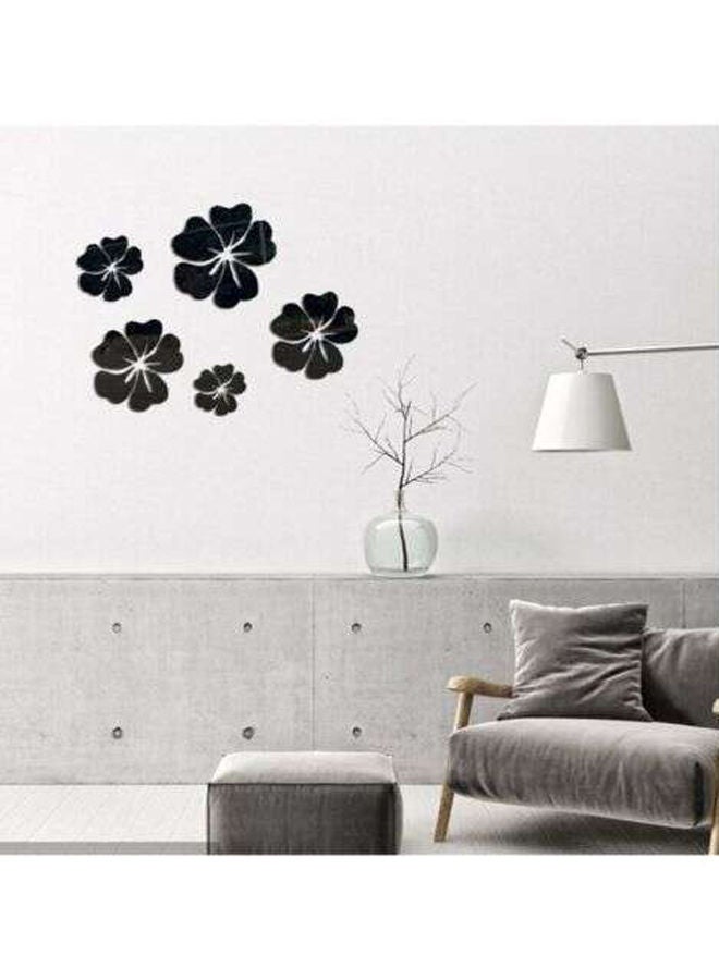 NIBEMINENT 5-Piece Mirror Style Wall Stickers Black - Image 2