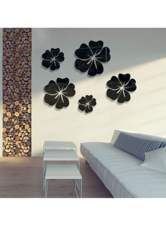 NIBEMINENT 5-Piece Mirror Style Wall Stickers Black - Image 3