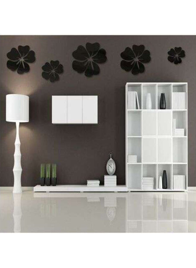 NIBEMINENT 5-Piece Mirror Style Wall Stickers Black - Image 4