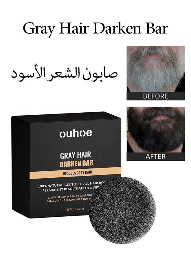 OUHOE Black Hair Soap Gray Hair Reverse Bar for Stronger, Smoother, and Shinier Hair - Image 1
