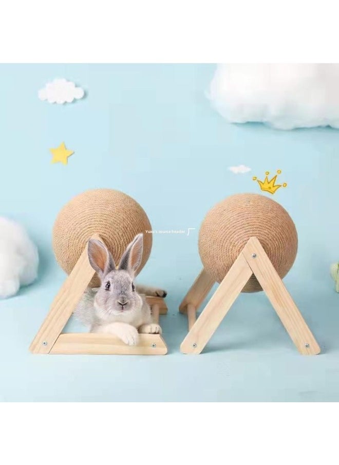 Pet Rabbit Bite-resistant Grinding Claw Ball Dwarf Dwarf Hop-eared Dodgers Rabbit Grasping And Chewing Board Toy-Color:Exquisite Mint Ball [medium Size]  - Image 2