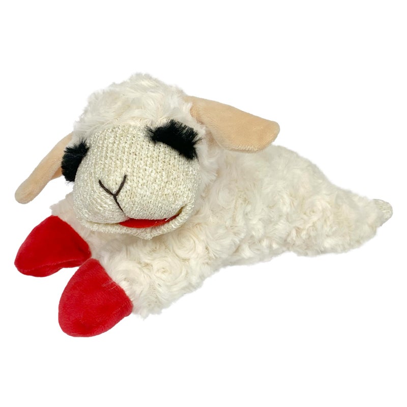 Multipet Mini Lamb Chop Officially Licensed, Plush, Squeak Pet Toy (White, 10') - Image 1