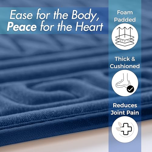 Sacred Artisans Prayer Mat | Padded Muslim Prayer Rug with Thick Foam, Soft Velvet, Gift for Ramadan (Ocean Blue) - Image 5
