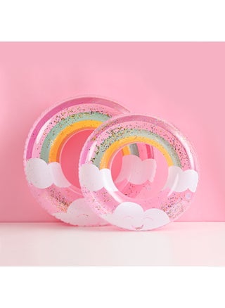 Thickened Children's Striped Adult Swimming Ring Inflatable Underarm Ring Net Red Floating Ring Double Airbag Swimming Ring-Outer Diameter After Inflation:70#(suitable For 5-9 Years Old)-Inside Diameter After Inflation:Pink Sequin Clouds Thickened Circle - pzsku/Z29B516DD3D76D3A06148Z/45/1750340923/99134591-5778-4443-9cab-589b7b81839d