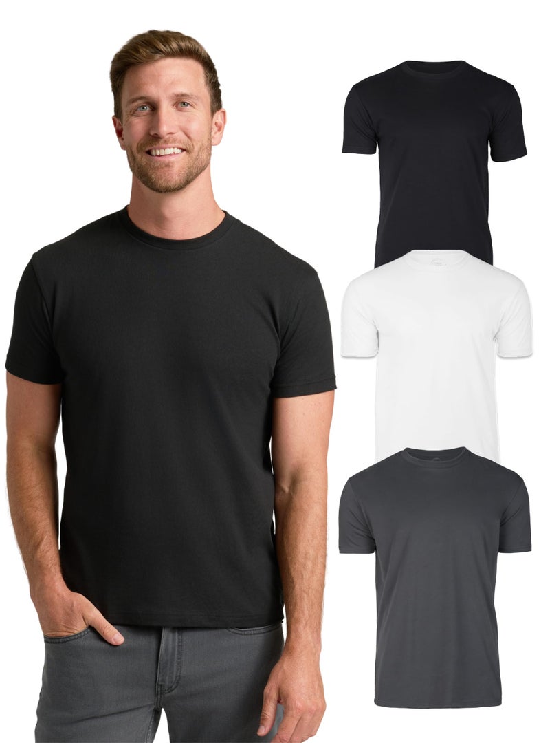 True Classic Mens T-Shirts – Short Sleeve Crew Neck T Shirts for Man, Cotton Blend Plain Novelty Men's T-Shirts, Pack of 3, Variety, S - Image 1
