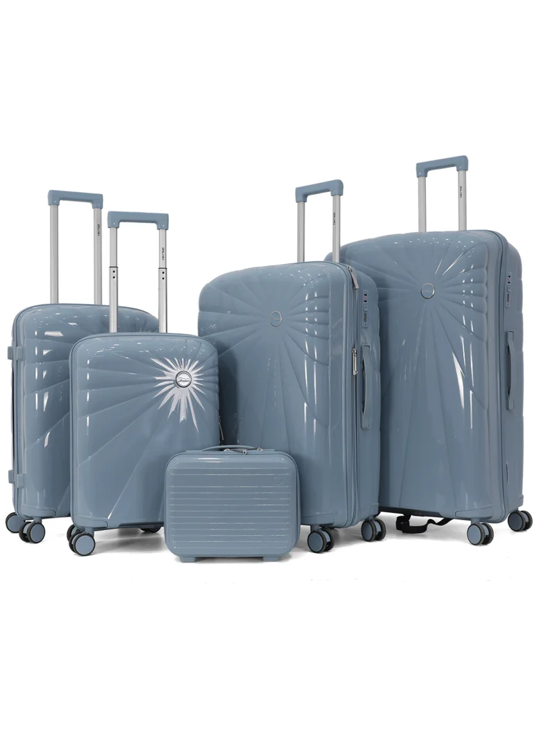 DILIXI DILIXI 5-Piece PP Hardshell Luggage Set, Lightweight Suitcase Set with TSA Lock & 360° Spinner Wheels