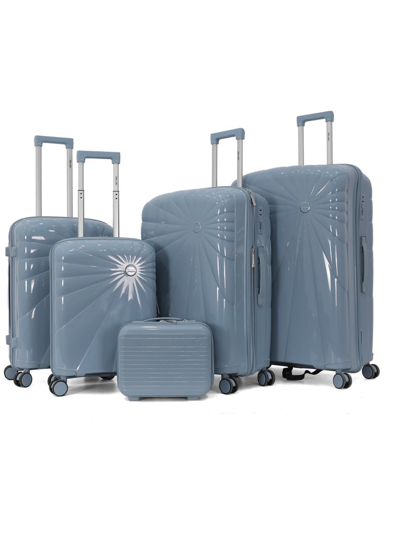 DILIXI 5-Piece PP Hardshell Luggage Set, Lightweight Suitcase Set with TSA Lock & 360° Spinner Wheels - Image 1