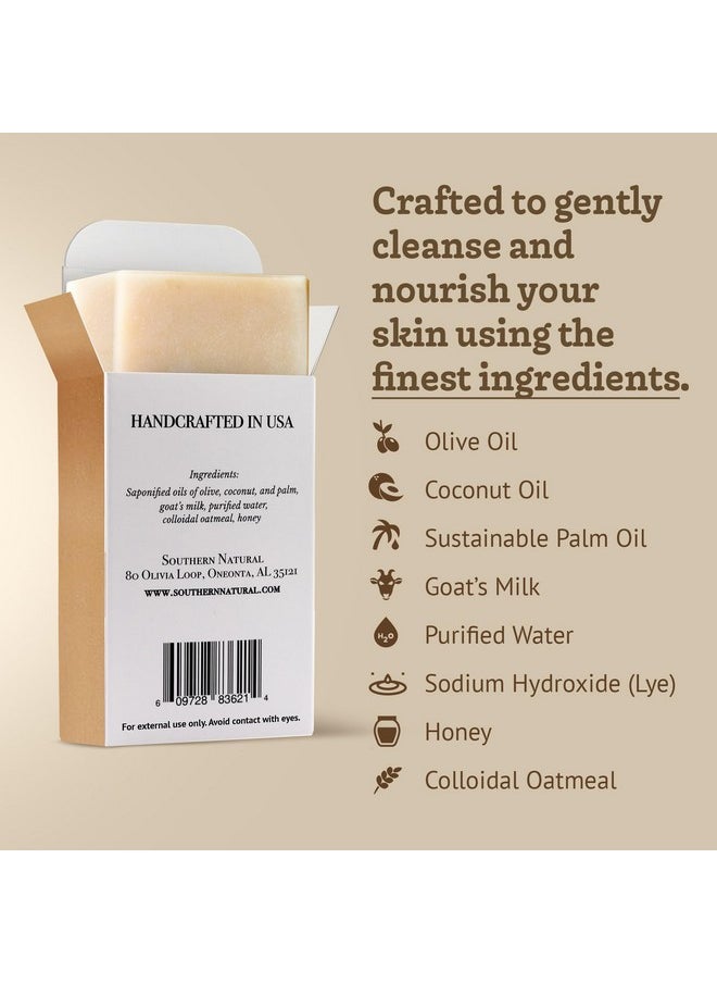 southern natural Southern Natural Oatmeal Soap Bar (3 Pack) Unscented Goat Milk Soap Bars With Colloidal Oatmeal & Honey. For Dry, Sensitive Skin. Fragrance Free Soap  - Image 3