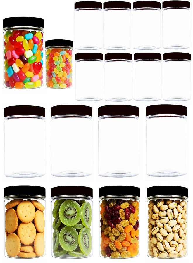 hodooly Large & Small Plastic Jars with Lids 8 oz (9 Pack) & 4 oz (9 Pack) Clear Plastic Mason Jars, Empty Storage Containers for Spice, Cookie, Candy and Dry Food - Image 1