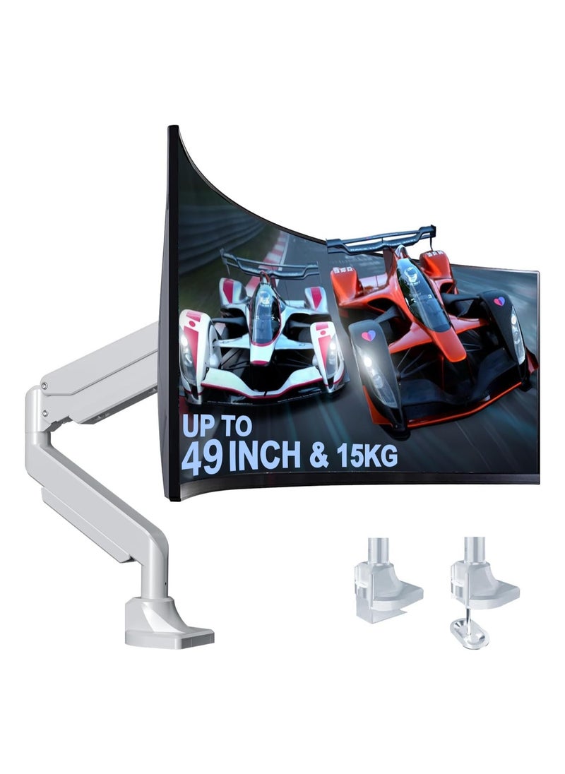 Generic Heavy Duty Monitor Arm - 15KGs Monitor Stand for Ultrawide Screens Up to 49 Inch, VESA Monitor Mount Gas Spring, Curved Computer Single Monitor Arm for Gaming 34”/49”Screen  - Image 1