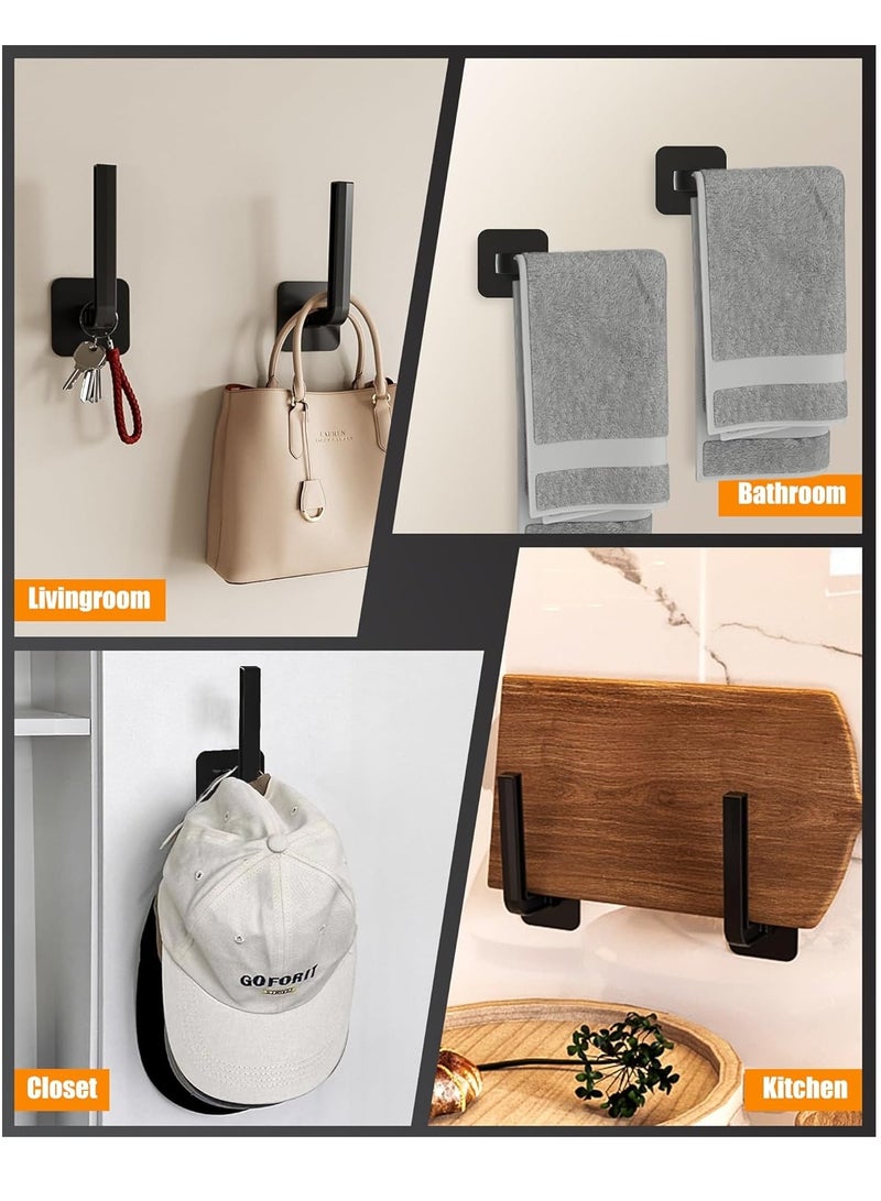 VIUAUAX Hat Rack for Hat Storage (4-Pack), Multi-Purpose Hat Organizer, Strong Adhesive Hat Hooks for Wall Hat Organizer for Baseball Caps,  Black - Image 3