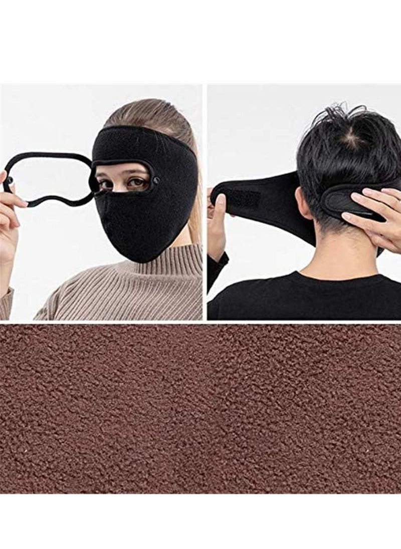 Generic Full Face Protection Headgear, Dust-Proof Facial Protection Anti-Fog.Polar Fleece Riding Windproof Hd Goggles Face Protection Mouth Shield (Black)  - Image 5