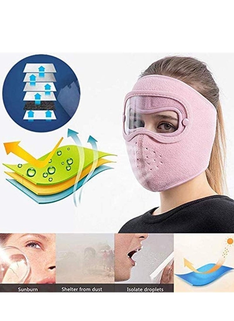 Generic Full Face Protection Headgear, Dust-Proof Facial Protection Anti-Fog.Polar Fleece Riding Windproof Hd Goggles Face Protection Mouth Shield (Black)  - Image 4