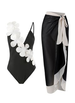 2pcs one piece swimsuit lace up swimsuit maxi skirt swimsuit set