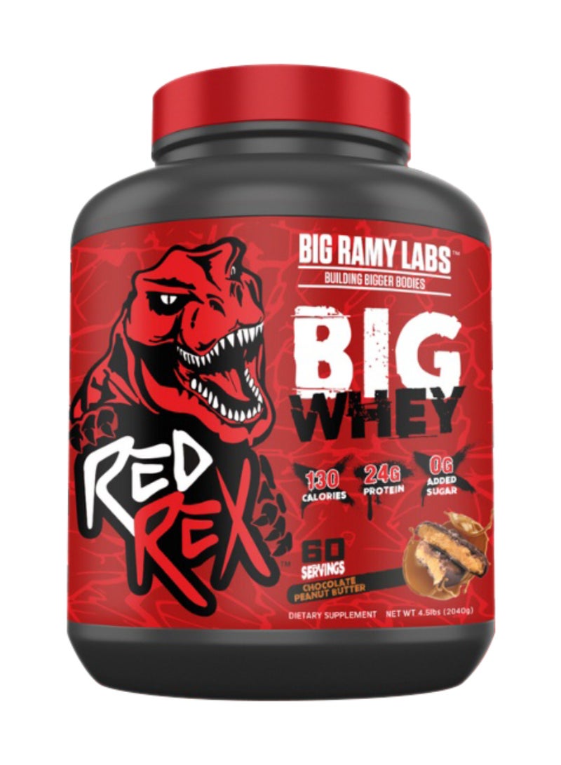 RED REX Big Whey Protein Powder - Chocolate Flavor - 4.5lb (2.04kg) - 24 g Protein Per Serving - 60 Servings - for Muscle Growth & Recovery - Image 1