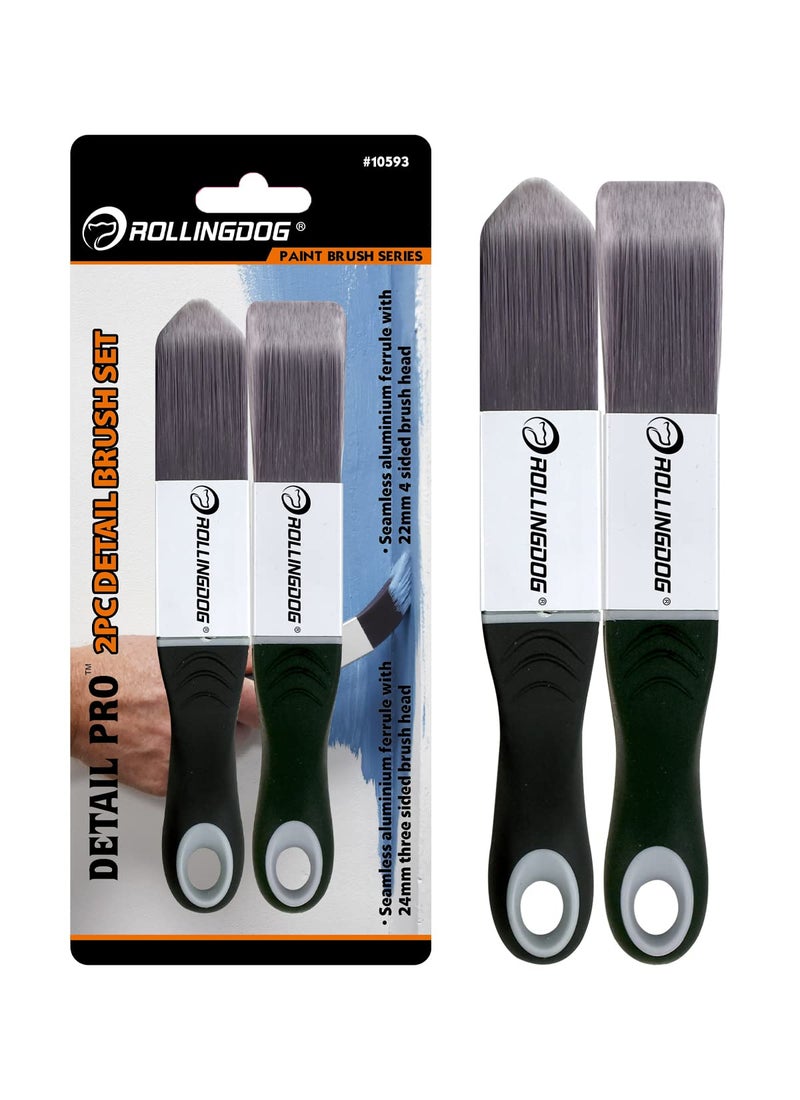 ROLLINGDOG Paint Brush for Trim  Edging Paint Brush 2PC 1PC Triangular Brush and 1PC Square Trim Brush Cut in Edger Corner Sash Painting