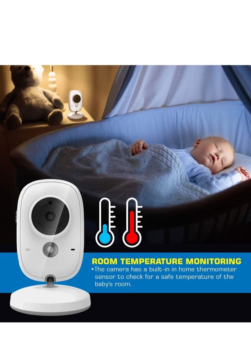 Generic Video Baby Monitor Long Range Upgraded 850’ Wireless Range, Night Vision, Temperature Monitoring and Portable 3.2” Color Screen  - Image 5