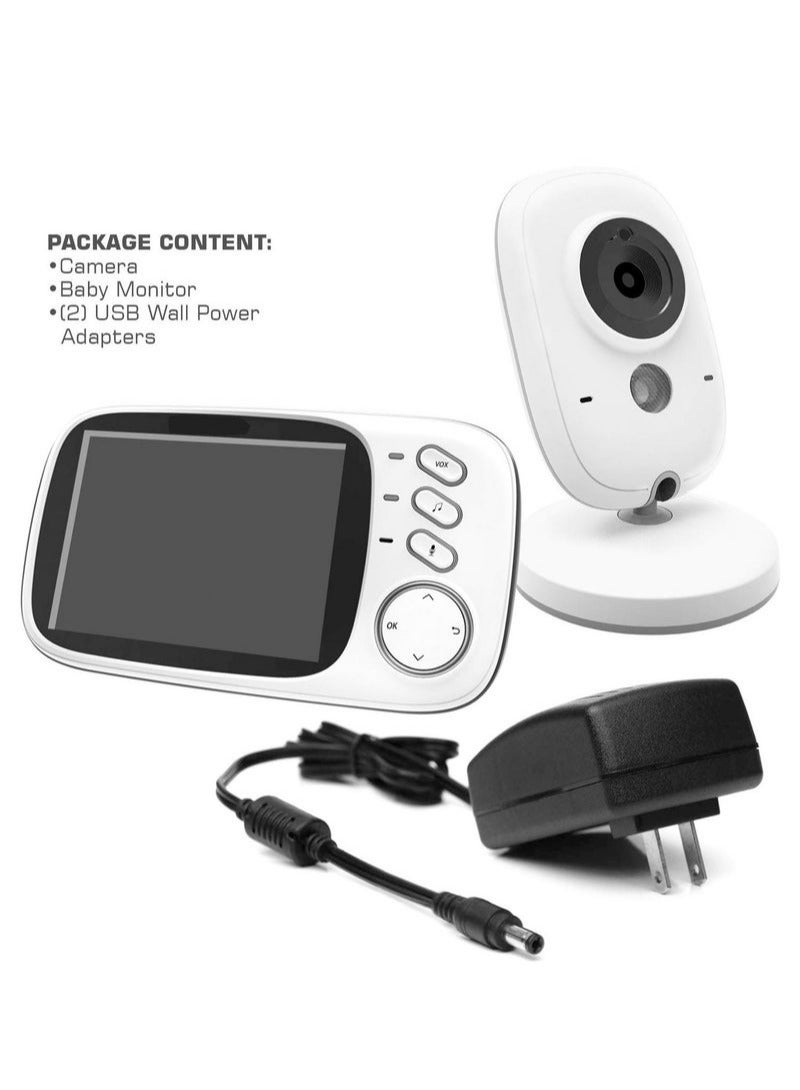Generic Video Baby Monitor Long Range Upgraded 850’ Wireless Range, Night Vision, Temperature Monitoring and Portable 3.2” Color Screen  - Image 2