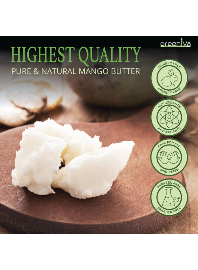 GreenIVe Deodorized Mango Butter Chuncks 100% Pure Raw Unrefined Natural Creamy Skin Hair Moisturizer Hydrating Body Butter Lotion Lip Balm Soap Making DIY Cosmetics Whipped Creams Food Grade 16oz - Image 4