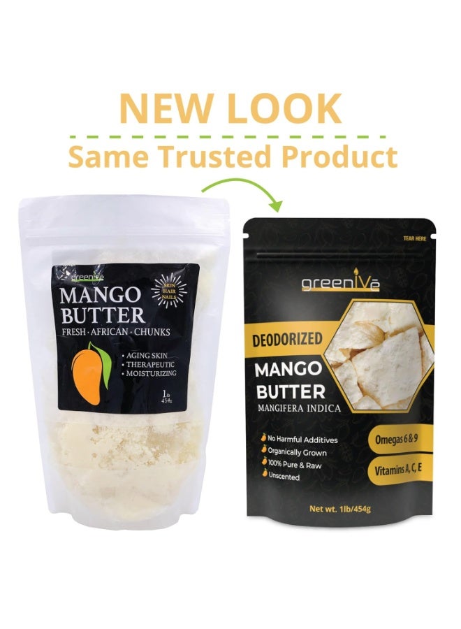 GreenIVe Deodorized Mango Butter Chuncks 100% Pure Raw Unrefined Natural Creamy Skin Hair Moisturizer Hydrating Body Butter Lotion Lip Balm Soap Making DIY Cosmetics Whipped Creams Food Grade 16oz - Image 3