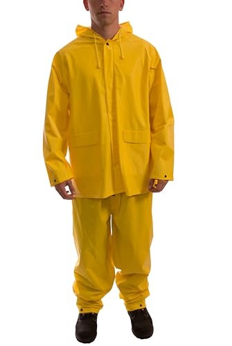 Tingley Tuff-Enuff Plus S62217 2-Piece Waterproof Suit With Attached Hood, Large, Yellow - Image 1