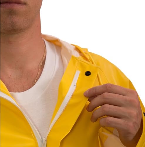 Tingley Tuff-Enuff Plus S62217 2-Piece Waterproof Suit With Attached Hood, Large, Yellow - Image 3