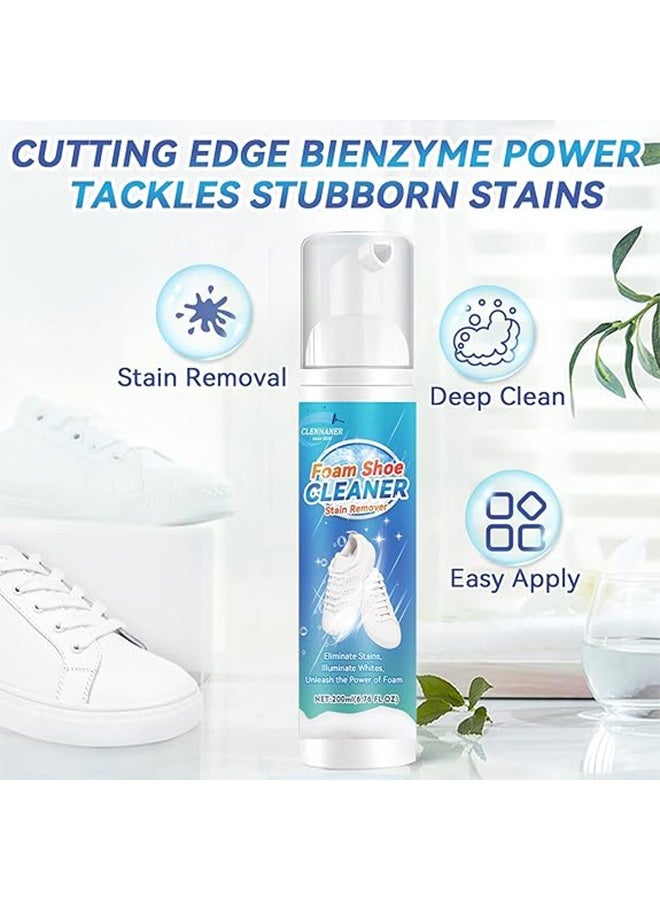 HOMTOPY 100ml White Shoe Cleaner, Shoe Cleaning Kit with Brush and Towel, Sneaker Cleaner Works on Leather, Knit, Canvas, PU - Image 3