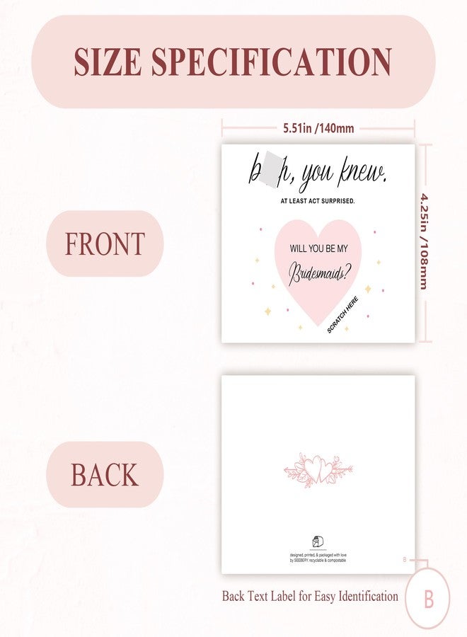 SEEBERY Bridesmaid Proposal Card - Will You Be My Bridesmaid - Funny Scratch Off Card with Envelope - Unique Bridesmaid Proposal Gift - Surprise Wedding or Bridal Shower Invitation - Image 2
