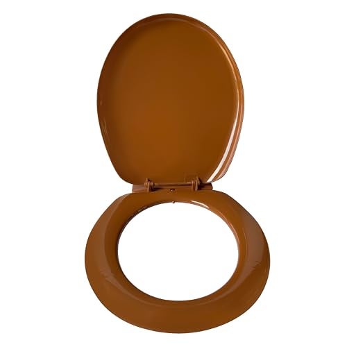 LUXART Toilet Seat Cover 17.9L x 14.5W Inc Indian Commode Oval Seat Cover With Round Edge | EWC Non Soft Close Commode Cover With Installation Kit | PP Western Toilet Cover For Bathroom Commercial Use - Image 1