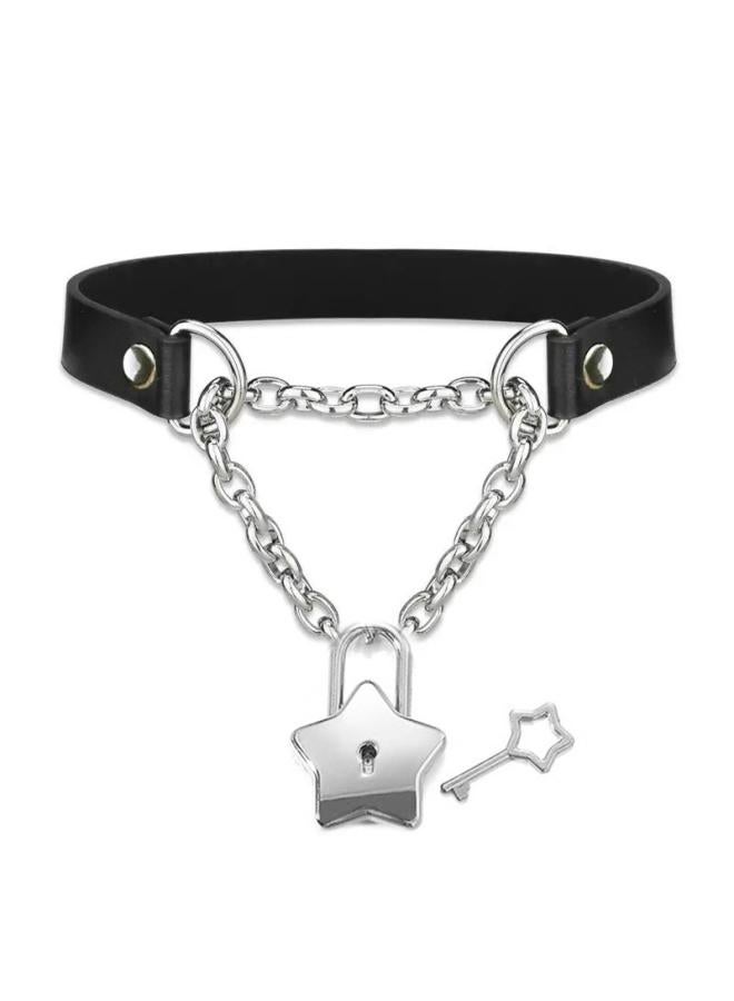 NIBEMINENT Type Wide Y Ring Slide Chain Necklace Handmade Punk Cuban 