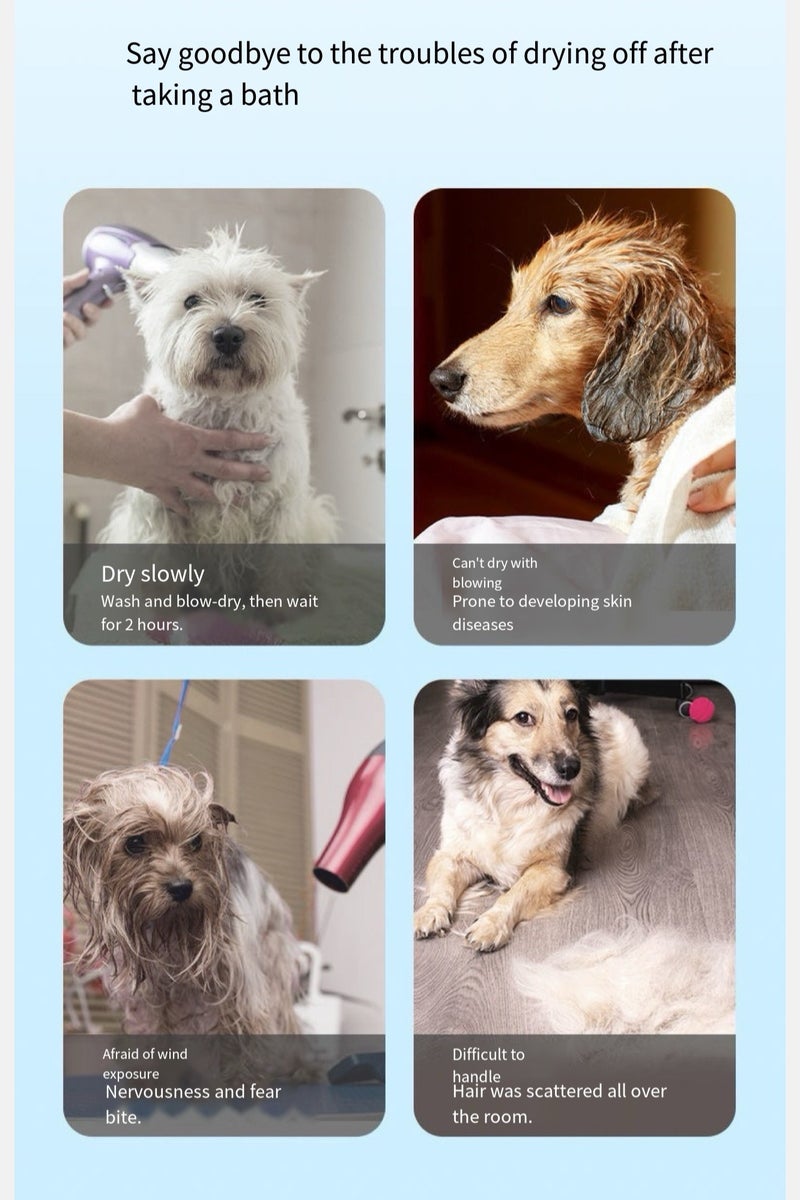 حقيبة تجفيف الحيوانات الأليفة ، حقيبة تجفيف الكلاب المحمولة ، تنظيف الحيوانات الأليفة وغرفة الشعر بالجمال ، مناسبة لتجفيف الكلاب والقطط الصغيرة والمتوسطة الحجم (L) - Image 3