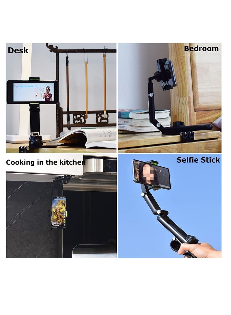 Car Phone Holder for Sun Visor, 1080° Rotatable Sun Visor Car Phone Mount Foldable Dashboard Phone Holder for Car, Universal Adjustable Spring Clip Car Cell Phone Stand for All Phone - Image 3
