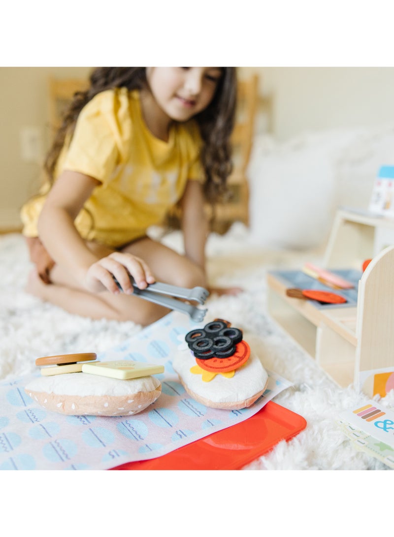 Melissa & Doug Wooden Slice & Stack Sandwich Counter – Pretend Play Deli Set with Wooden Sandwich Ingredients, Play Money, Utensils & Storage – Imaginative Role-Play Toy for Kids Ages 3+ | MD31650 - Image 4