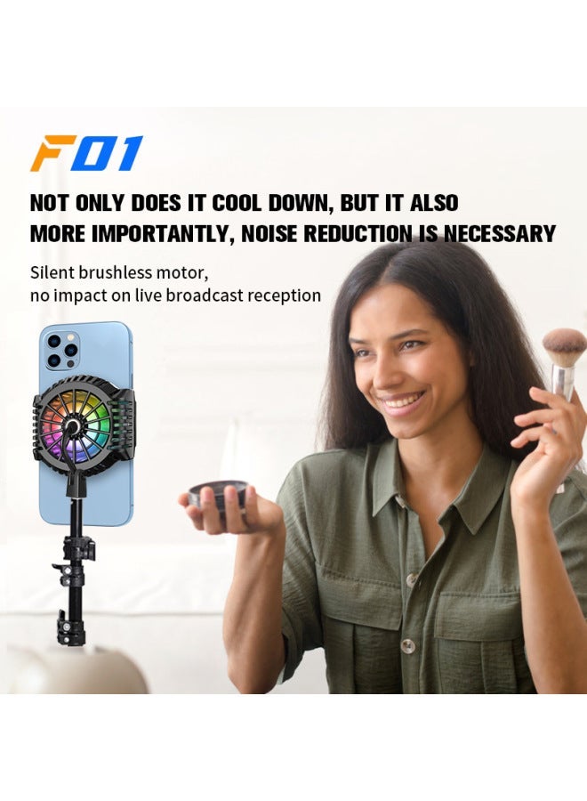 Mobile Phone Radiator Cooling Artifact Semiconductor Refrigeration Mute Live Game E-sports Ice Heat Dissipation-Color:Black - Image 4