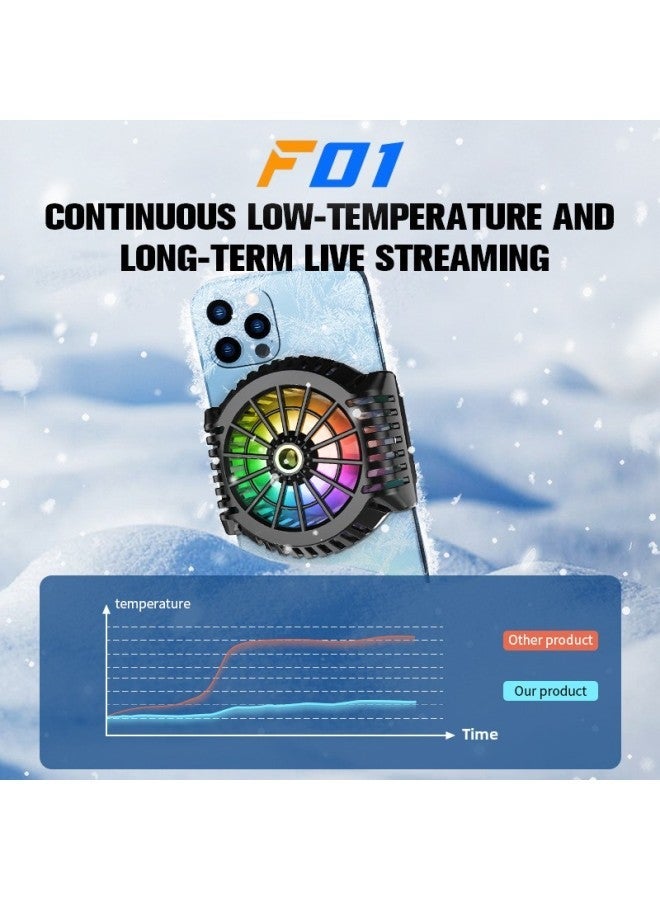Mobile Phone Radiator Cooling Artifact Semiconductor Refrigeration Mute Live Game E-sports Ice Heat Dissipation-Color:Black - Image 3