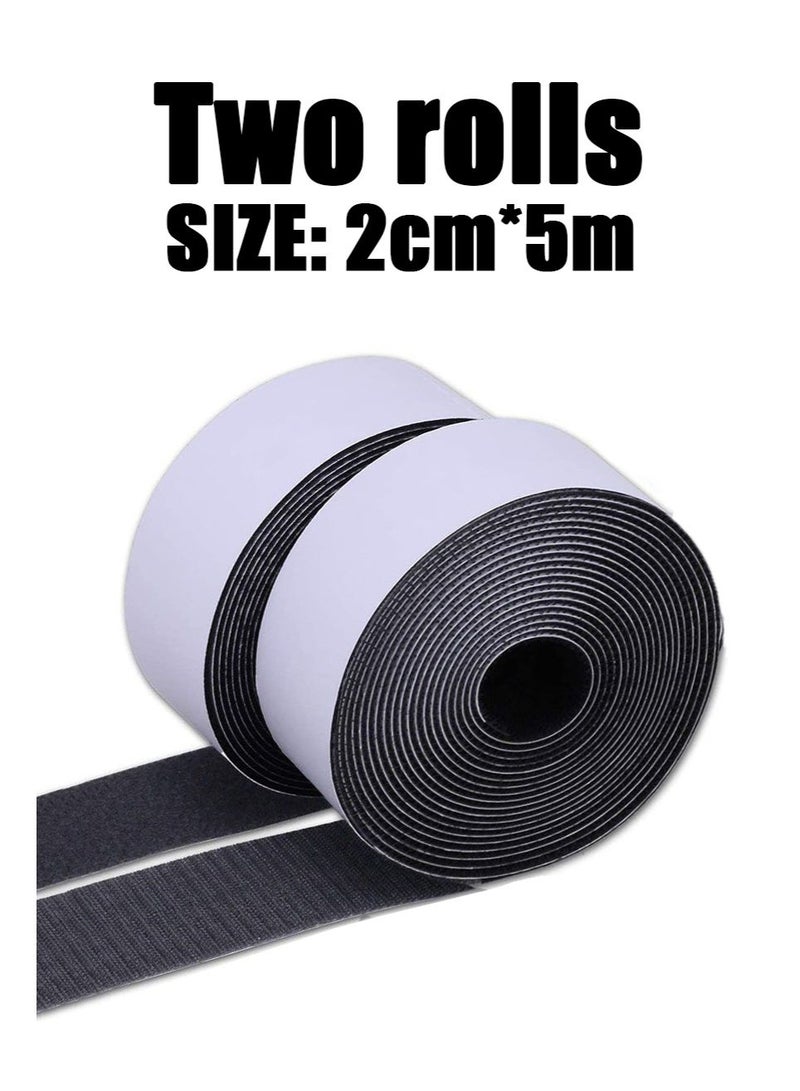 Hook and Loop Tape, Velcro Tape Adhesive Hook and Loop Strip Tape Self Adhesive Sticky Back Fastening Tape Heavy Duty Reusable Double Sided Sticky Back Fastening Tape,2cmx5mx2pcs - Image 1
